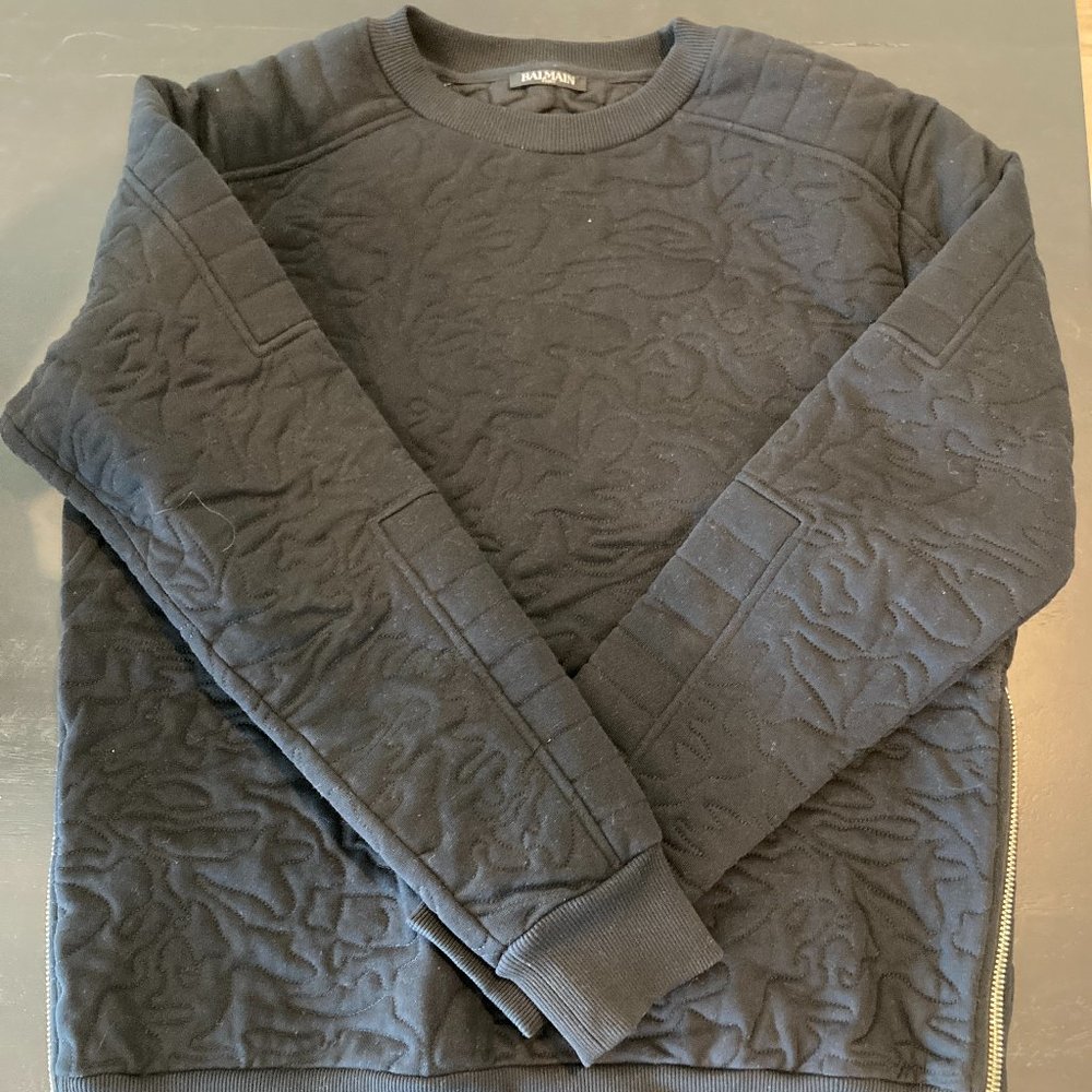 Black Matelassé Sweatshirt SIZE XL